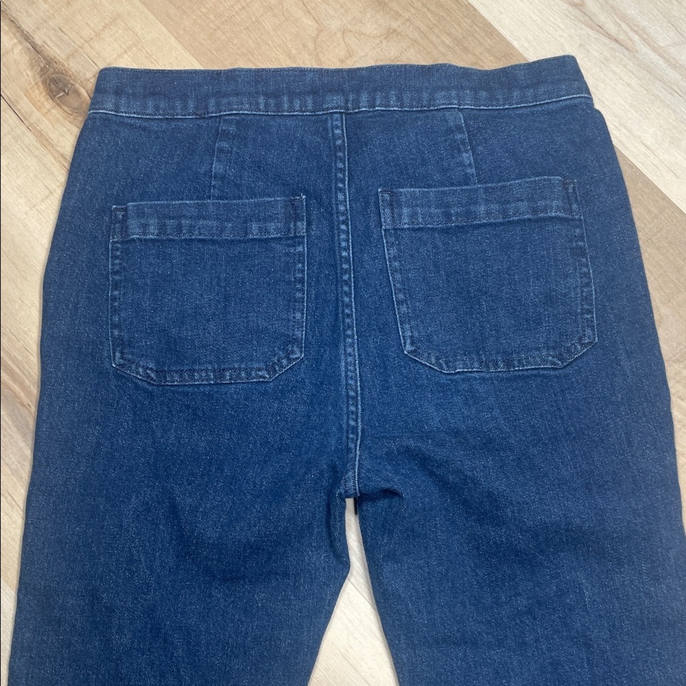 J Crew Billie Demi Boot Crop Jeans 27 High Rise Sailor Button Dark Wash - Picture 3 of 9